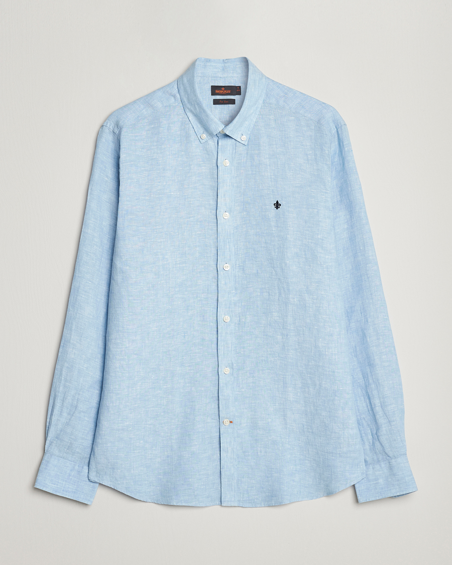 Men | Shirts | Morris | Douglas Linen Button Down Shirt Light Blue
