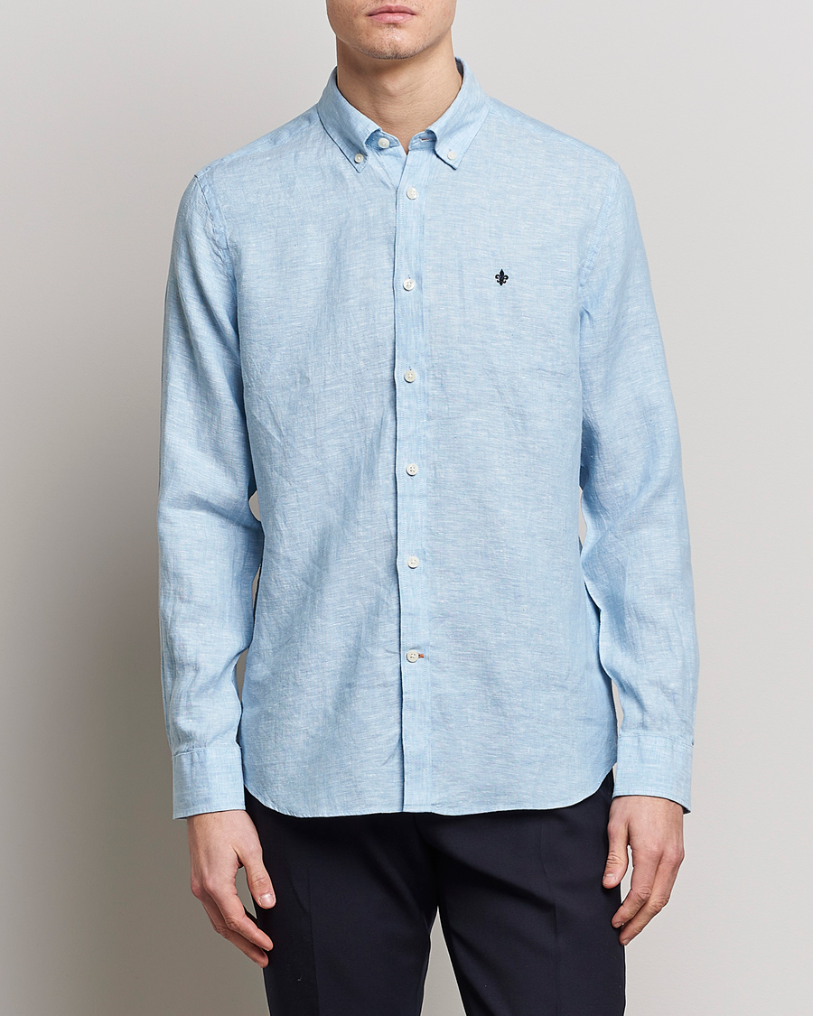 Men | Shirts | Morris | Douglas Linen Button Down Shirt Light Blue