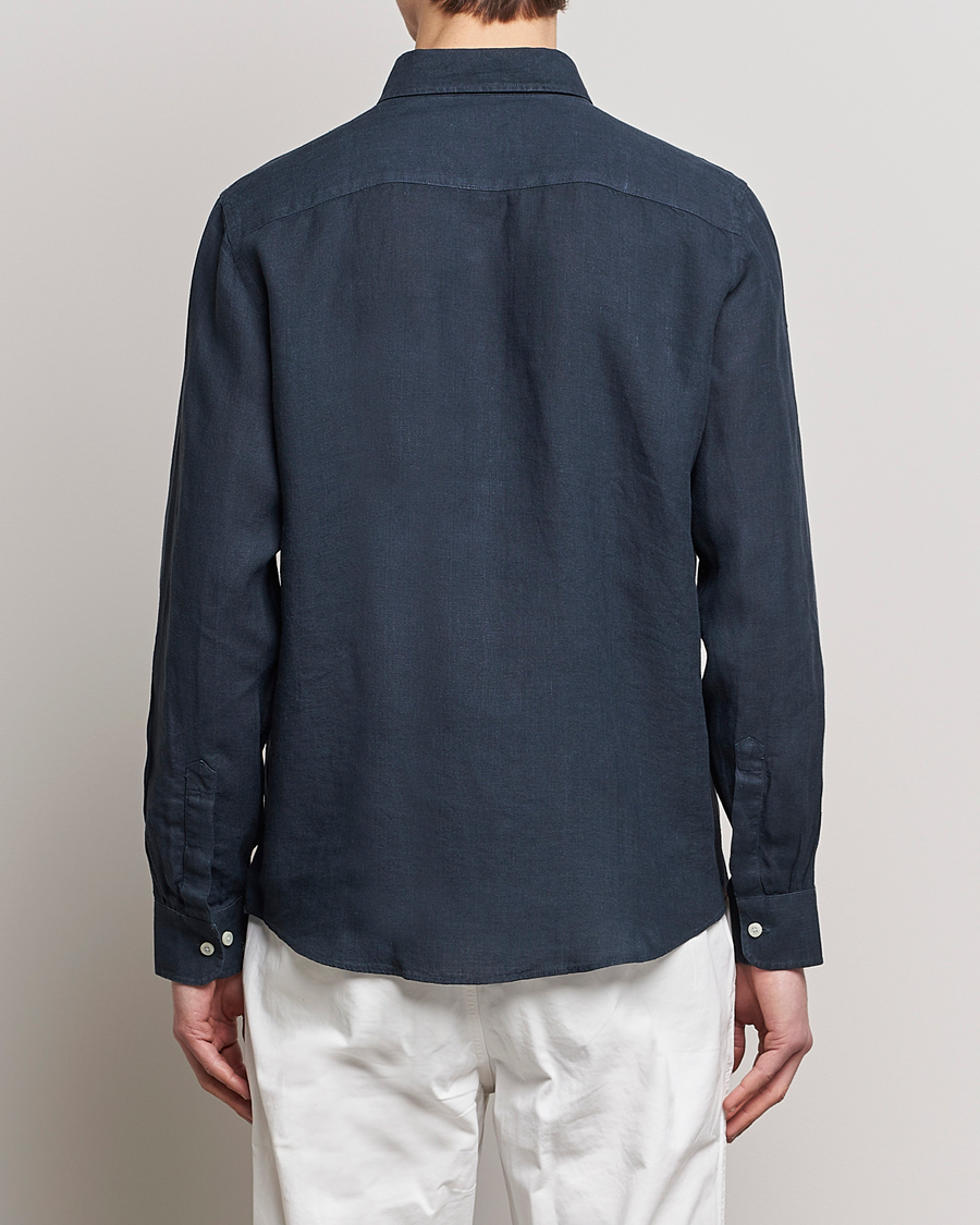 Men | Shirts | Morris | Douglas Linen Button Down Shirt Navy