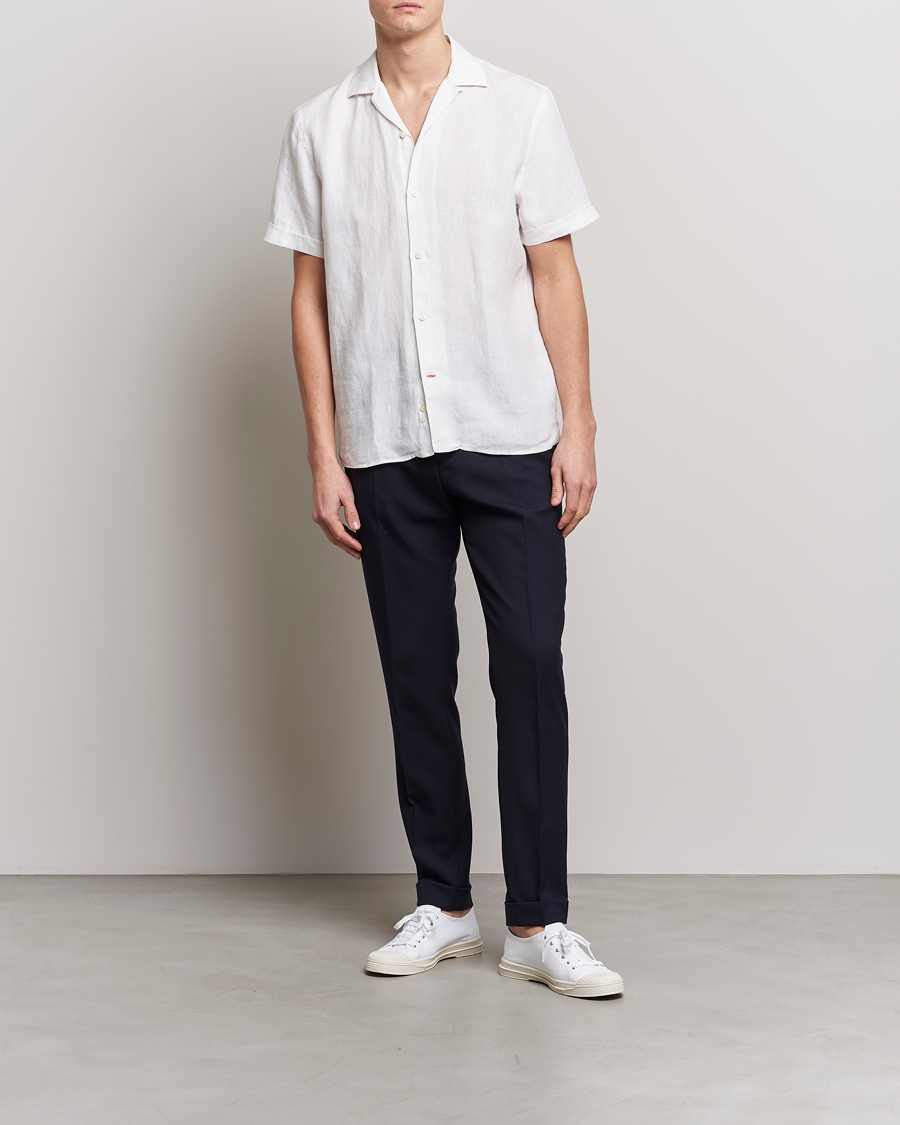 Men | Shirts | Morris | Douglas Linen Short Sleeve Shirt White
