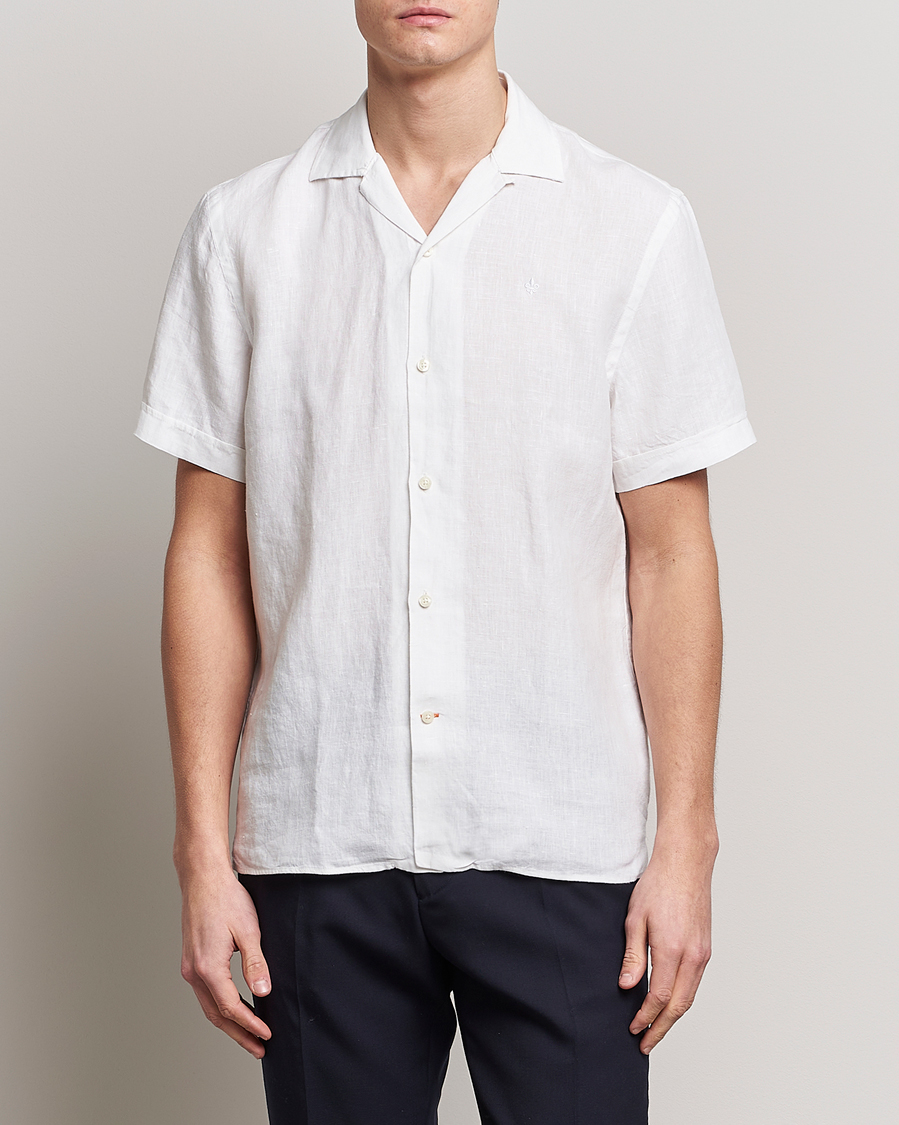 Men | Shirts | Morris | Douglas Linen Short Sleeve Shirt White