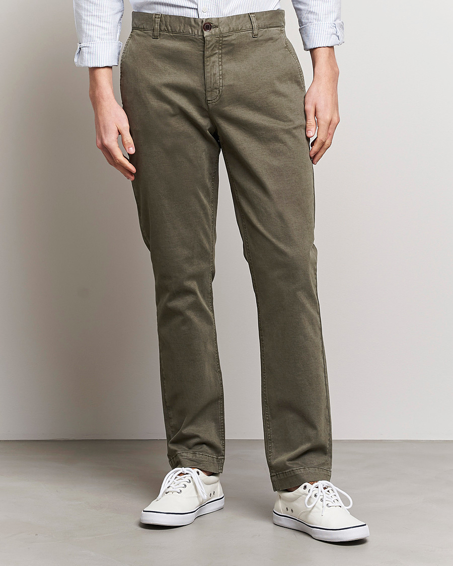Men | Trousers | Morris | Jeffrey Brushed Chinos Olive