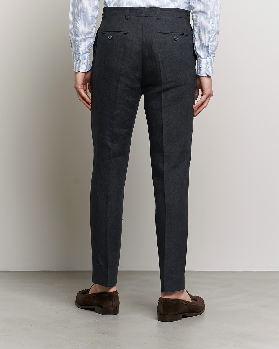 Men | Trousers | Morris | Bobby Linen Suit Trousers Navy