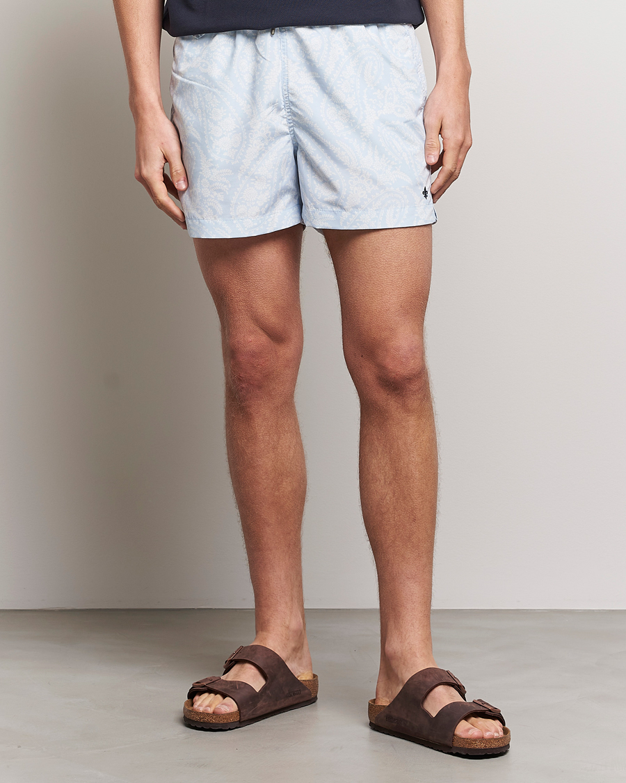 Men | Swimwear | Morris | Paisley Bathing Trunks Light Blue