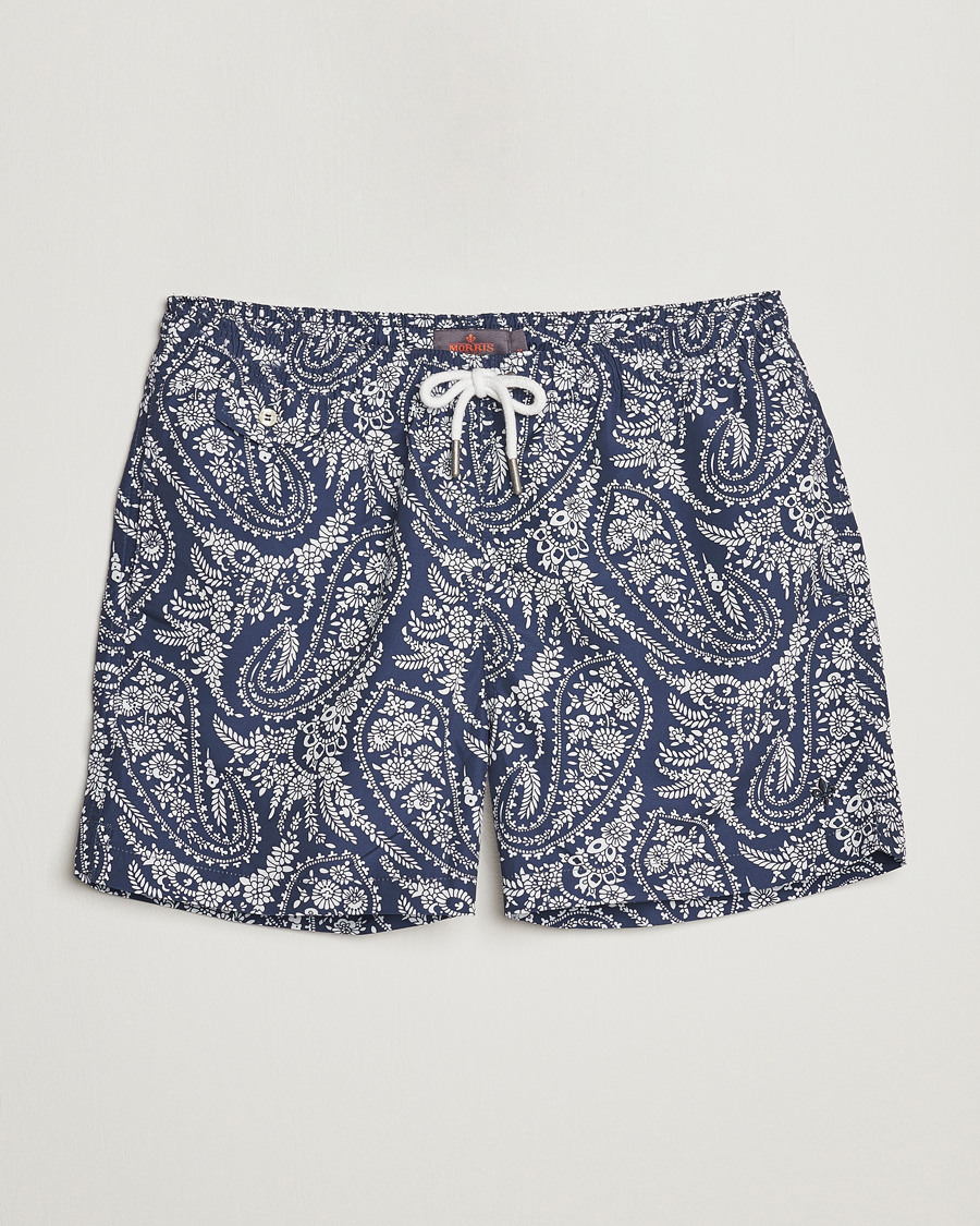 Men | Swimwear | Morris | Paisley Bathing Trunks Navy