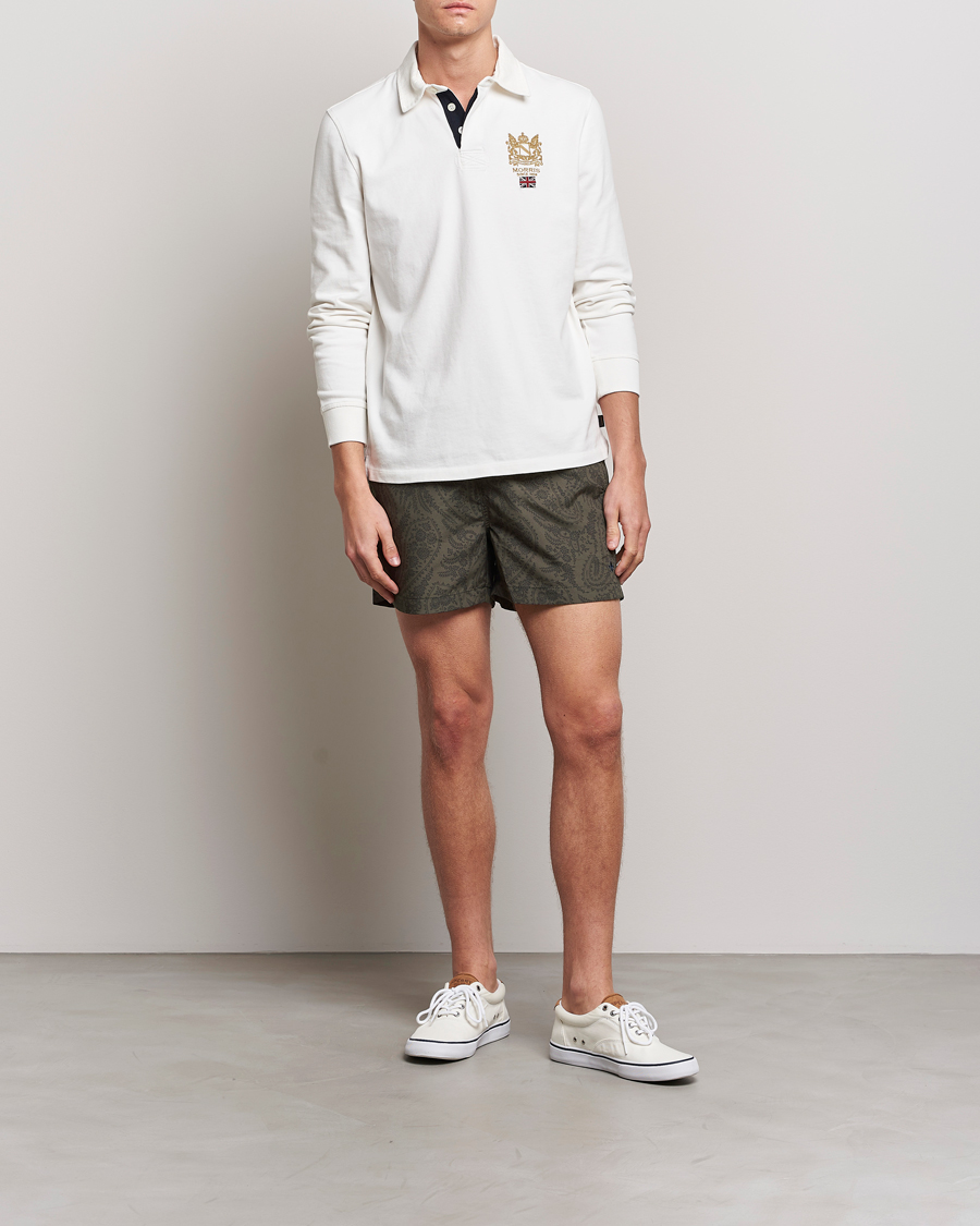 Men | Swimwear | Morris | Paisley Bathing Trunks Olive