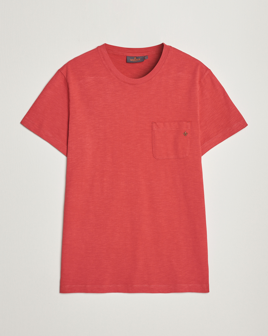 Men | T-Shirts | Morris | Lily Slub Pocket Crew Neck Tee Red