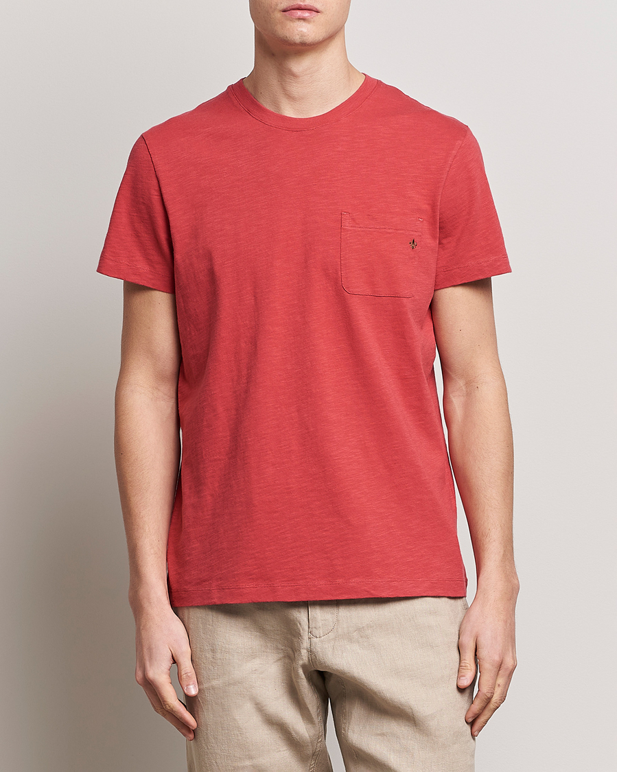 Men | T-Shirts | Morris | Lily Slub Pocket Crew Neck Tee Red