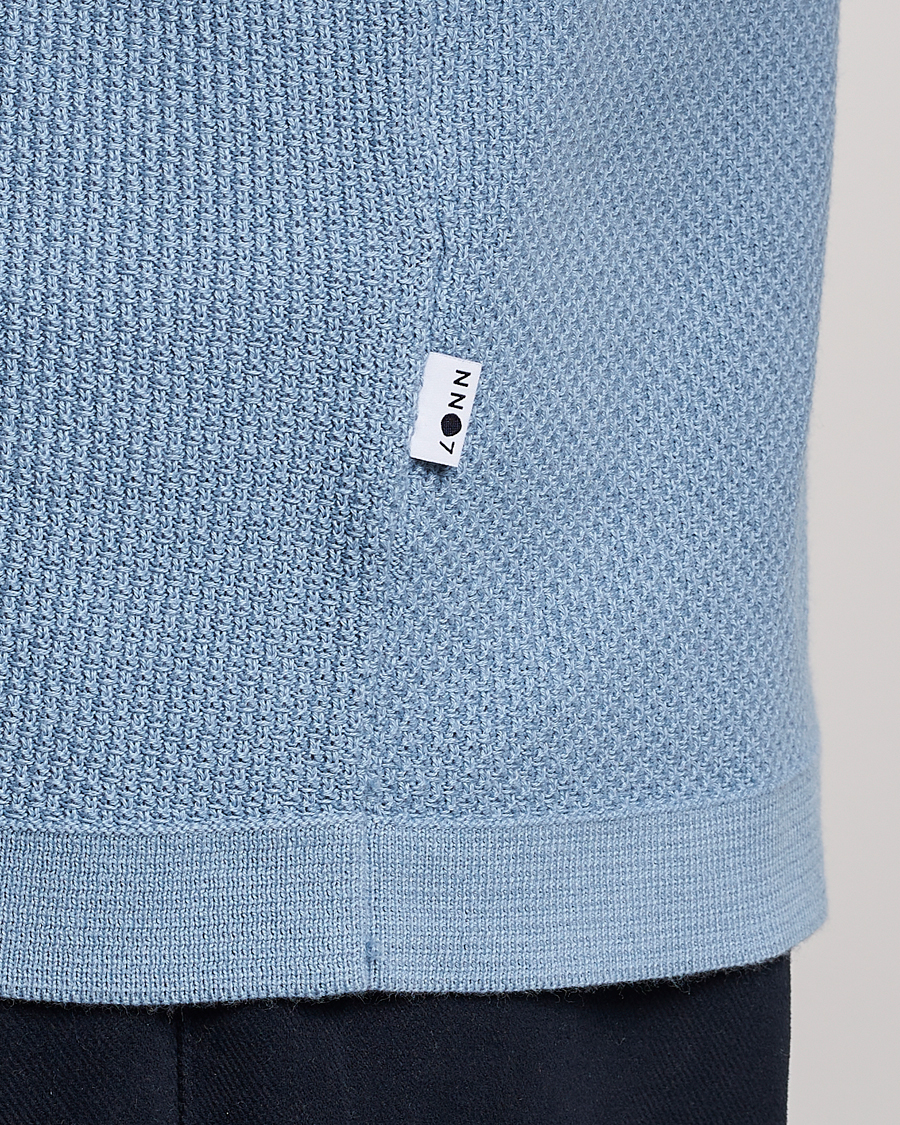 Men | Polo Shirts | NN07 | Hansie Structured Zip Polo Ashley Blue