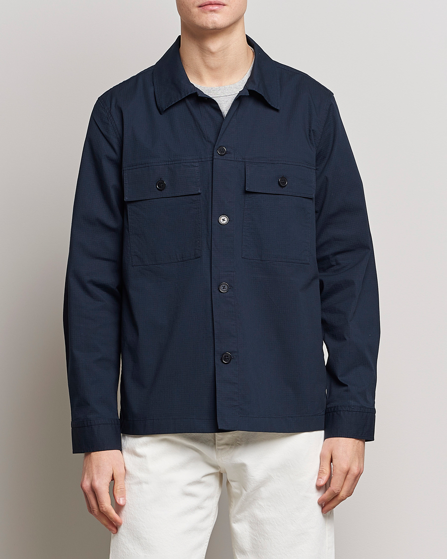 Men | Shirts | NN07 | Wilas Ripstop Overshirt Navy Blue