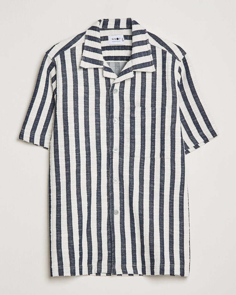 Men | Shirts | NN07 | Julio Striped Short Sleeve Shirt Navy/White