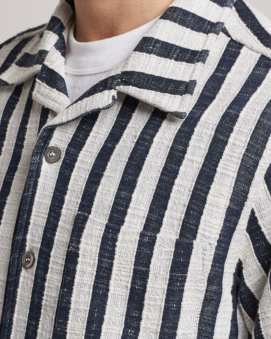 Men | Shirts | NN07 | Julio Striped Short Sleeve Shirt Navy/White