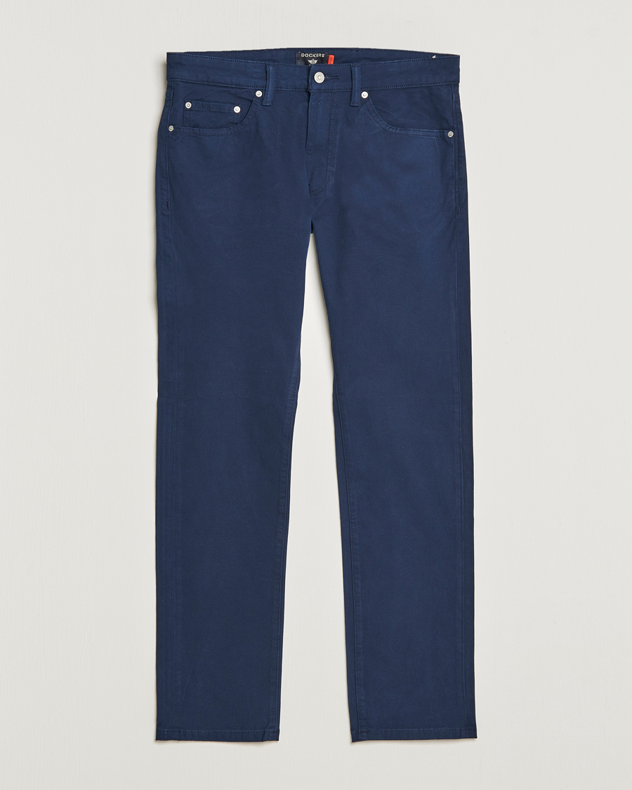 Men | Trousers | Dockers | 5-Pocket Cotton Stretch Trousers Navy Blazer