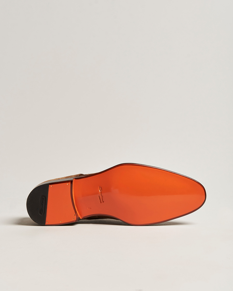 Men | Santoni Double Monk Shoe Brown Suede | Santoni | Double Monk Shoe Brown Suede