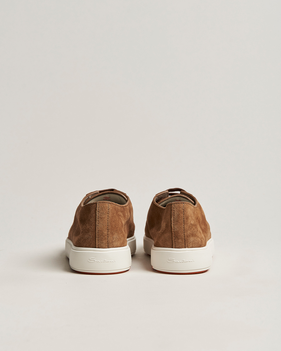 Men | Santoni Plain Sneaker Dark Brown Suede | Santoni | Plain Sneaker Dark Brown Suede