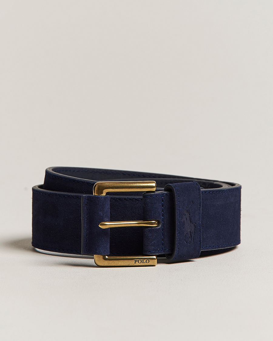 Men | Belts | Polo Ralph Lauren | Suede Belt Navy