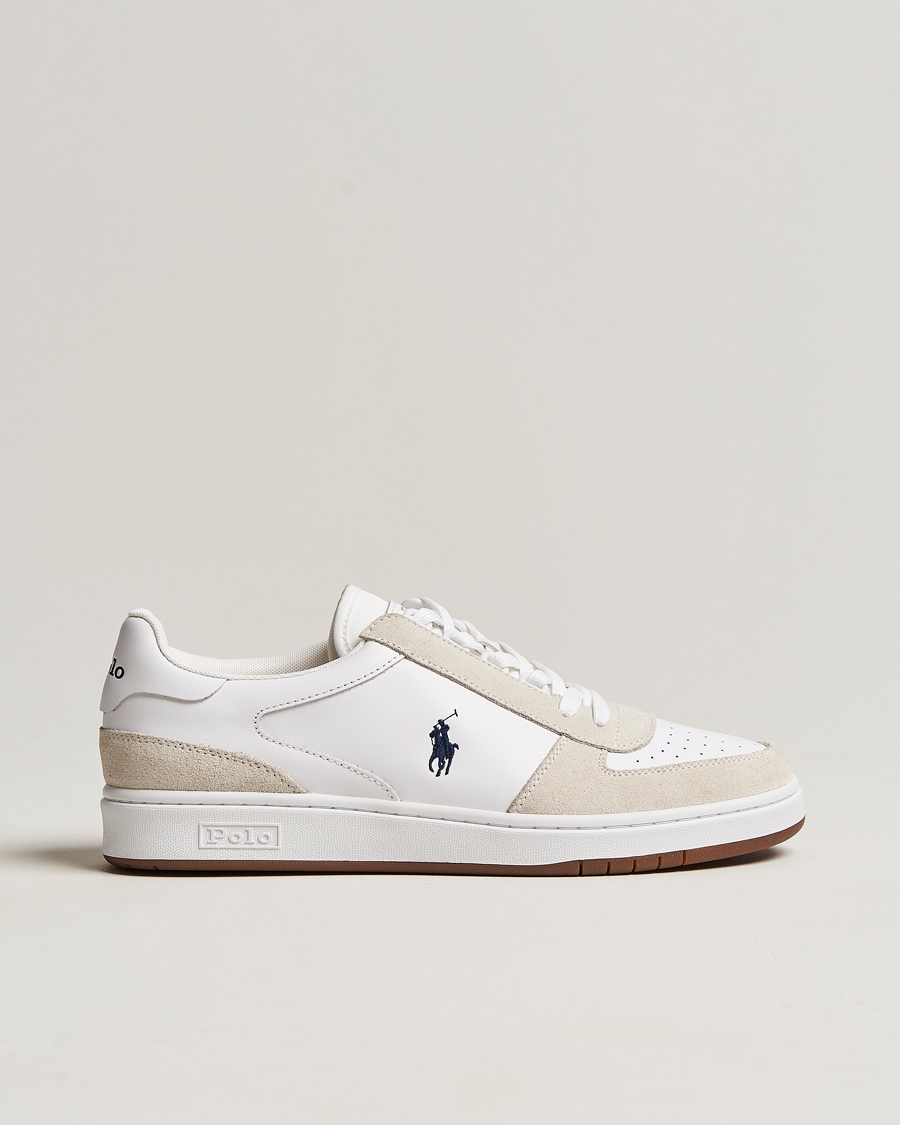 Men | Sneakers | Polo Ralph Lauren | CRT Leather/Suede Sneaker White/Navy