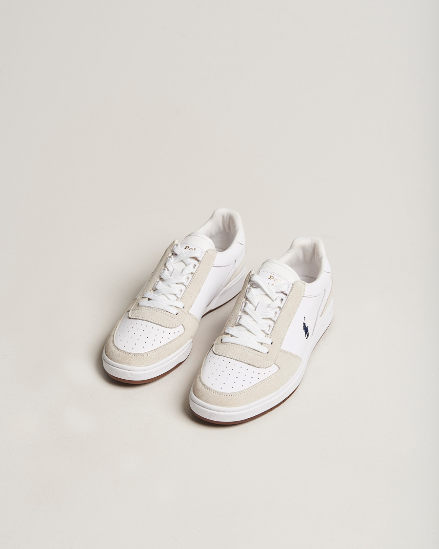 Men | Sneakers | Polo Ralph Lauren | CRT Leather/Suede Sneaker White/Navy