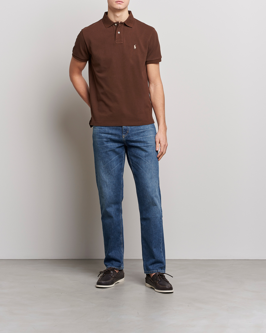 Men | Polo Shirts | Polo Ralph Lauren | Custom Slim Fit Polo Branch Brown