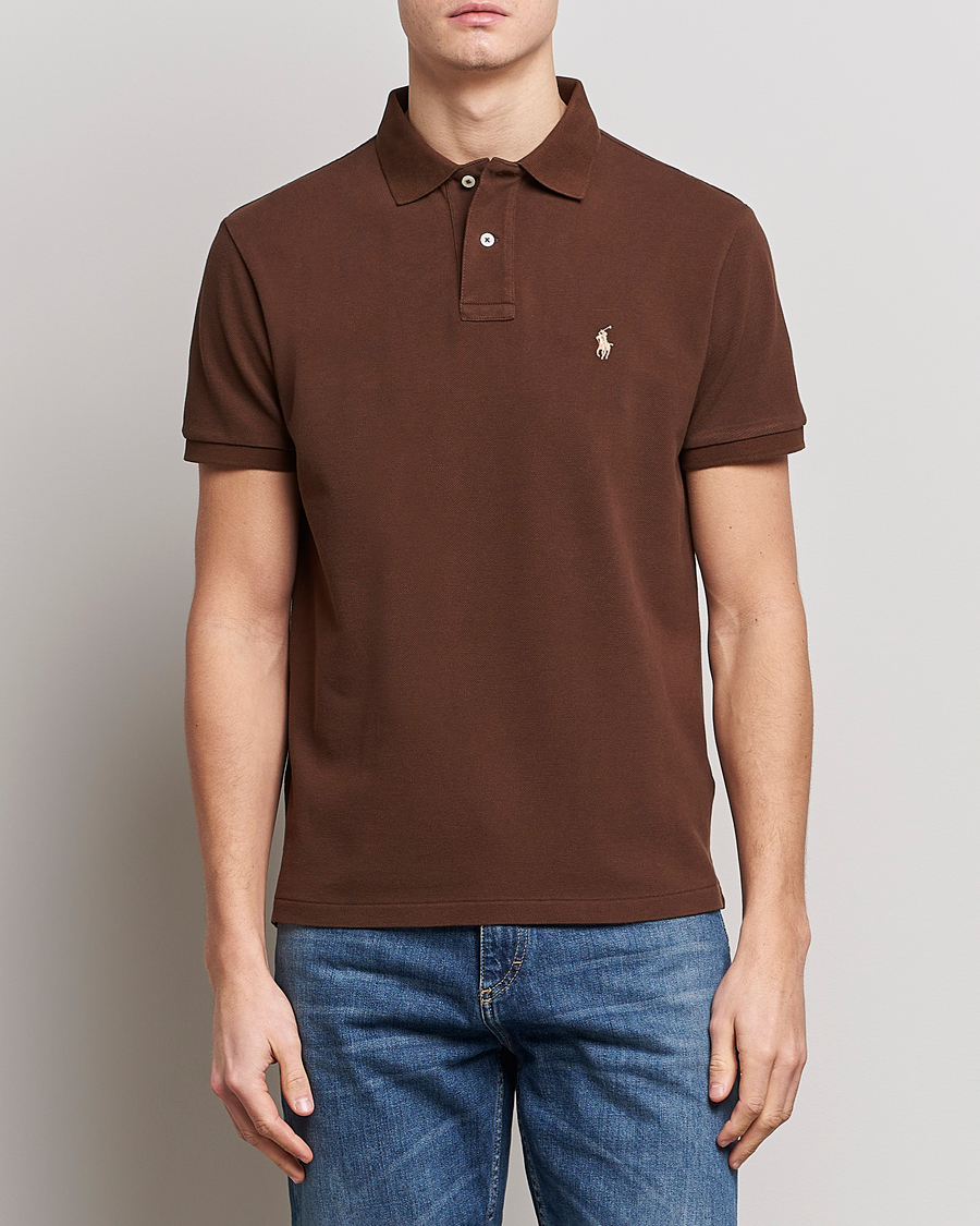 Men | Polo Shirts | Polo Ralph Lauren | Custom Slim Fit Polo Branch Brown