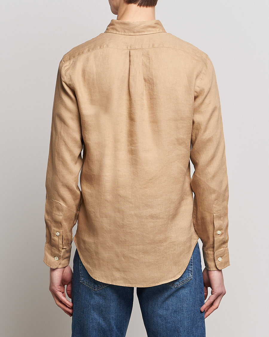 Men | Shirts | Polo Ralph Lauren | Slim Fit Linen Button Down Shirt Vintage Khaki