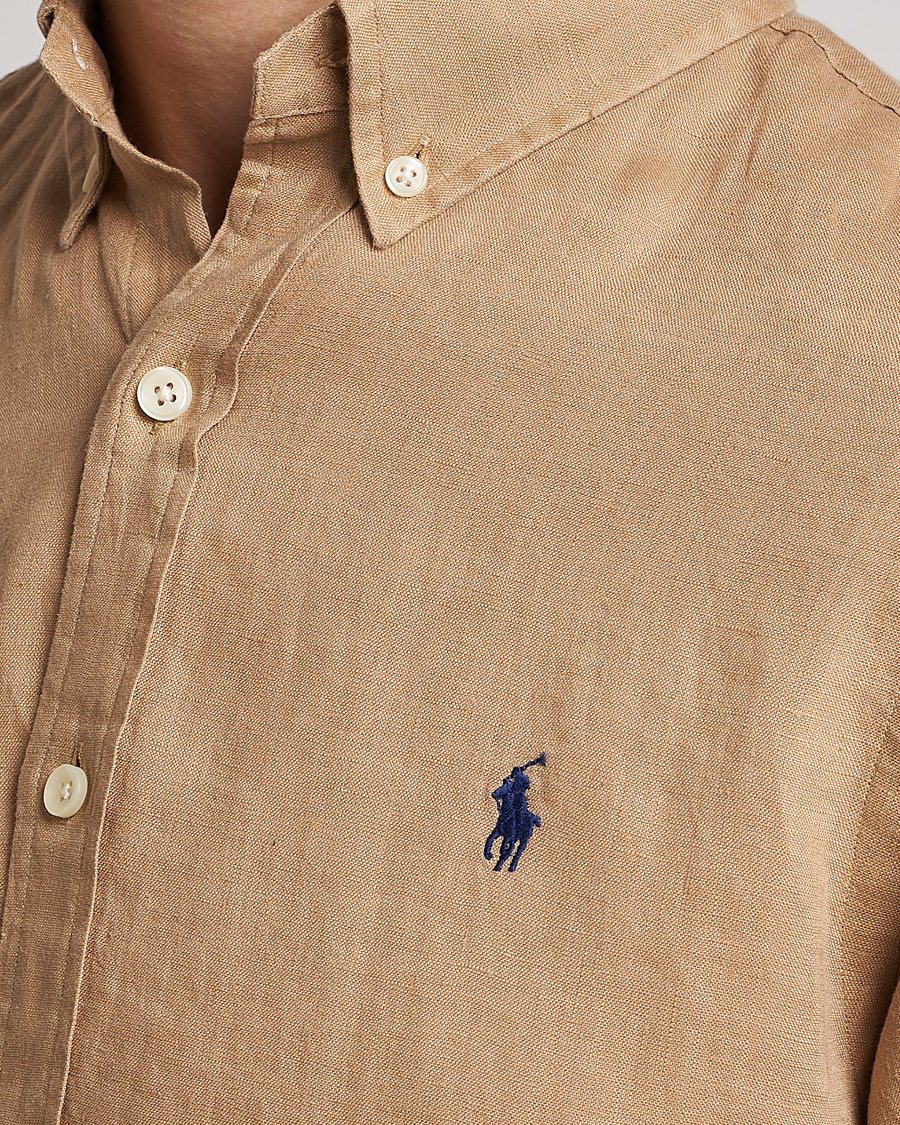 Men | Shirts | Polo Ralph Lauren | Slim Fit Linen Button Down Shirt Vintage Khaki