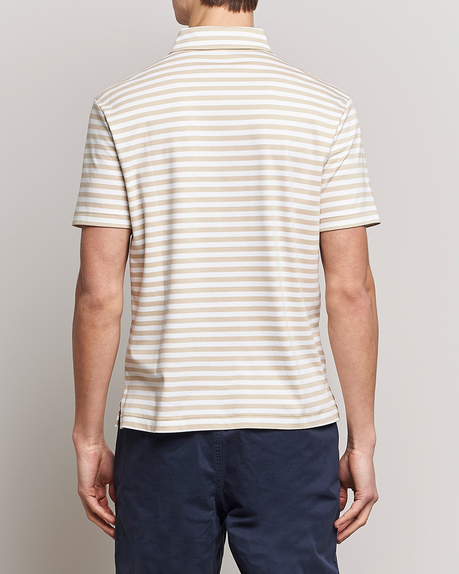 Men | Polo Shirts | Polo Ralph Lauren | Luxury Pima Cotton Striped Polo Beige/White