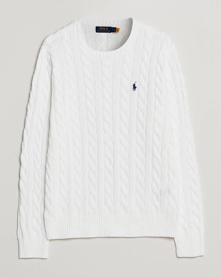 Men | Sweaters & Knitwear | Polo Ralph Lauren | Cotton Cable Pullover White