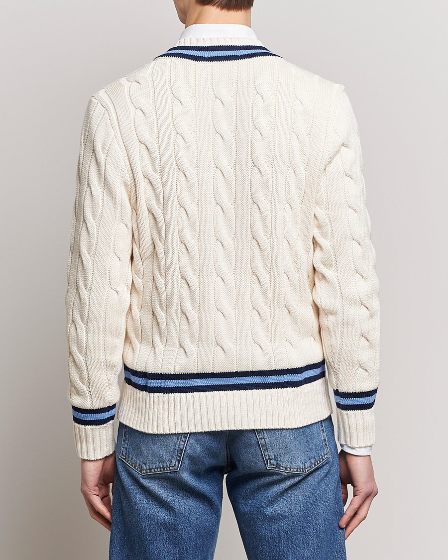 Men | Sweaters & Knitwear | Polo Ralph Lauren | Cricket Sweater Cream/Navy Stripe