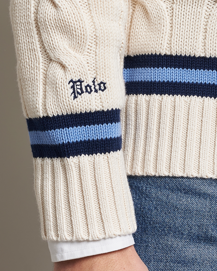 Men | Sweaters & Knitwear | Polo Ralph Lauren | Cricket Sweater Cream/Navy Stripe