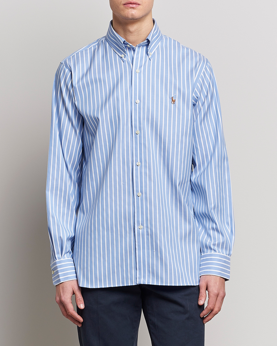 Men | Shirts | Polo Ralph Lauren | Custom Fit Striped Dress Shirt Blue/White