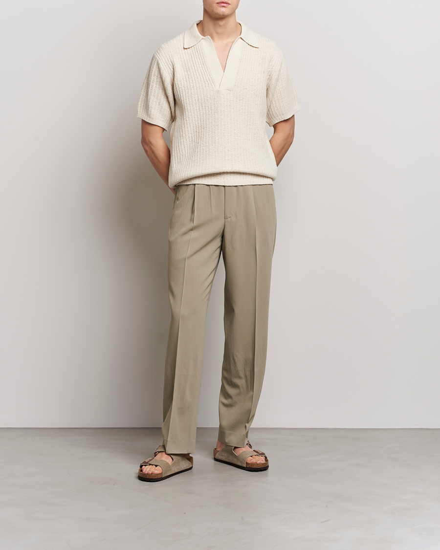 AURALEE RIB KNIT SKIPPER POLO ECRU サイズ3 Auralee Wool Rib Knit Skipper Polo Ecru at CareOfCarl.com