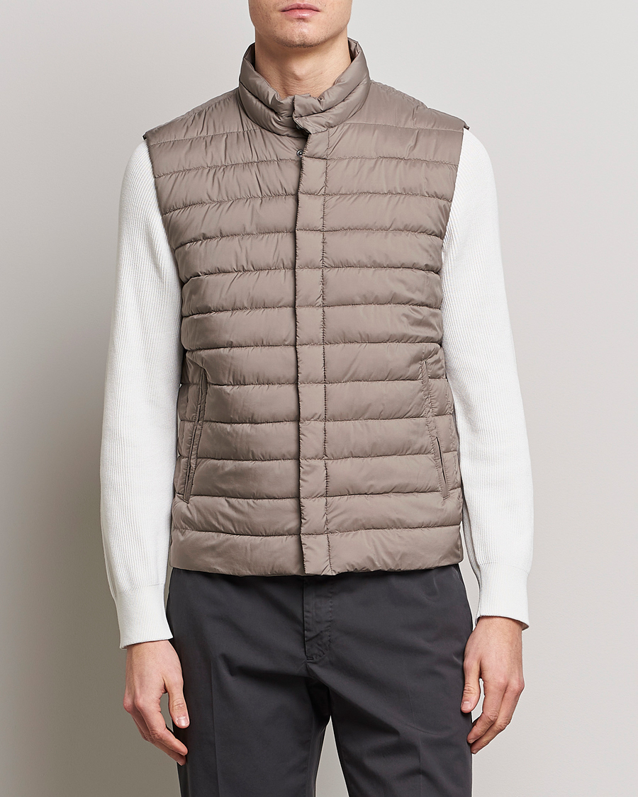 Men | Coats & Jackets | Herno | Nuage Matt Nylon Vest Taupe