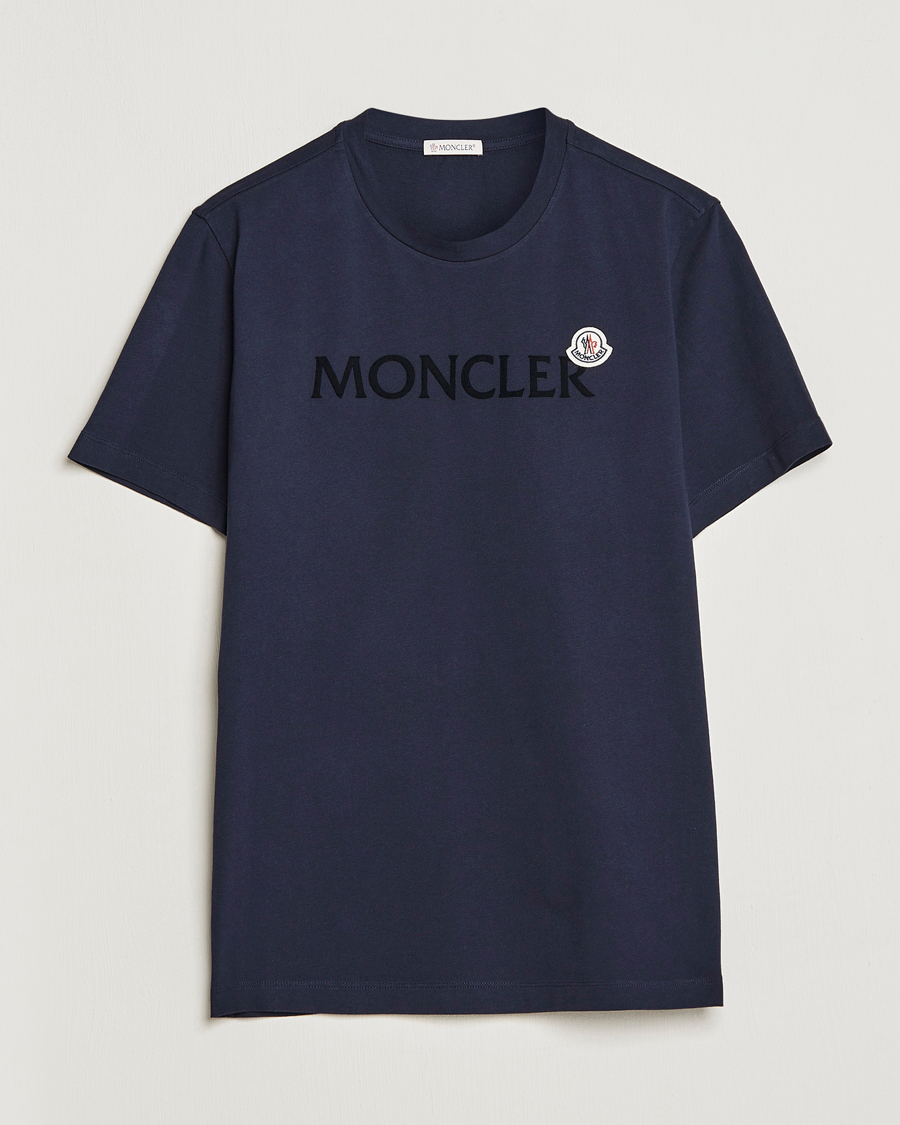 MONCLER ロゴ Tシャツ　ネイビー Moncler Lettering T-Shirt Navy at CareOfCarl.com