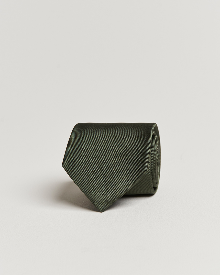 Men | Ties | Amanda Christensen | Plain Classic Tie 8 cm Olive