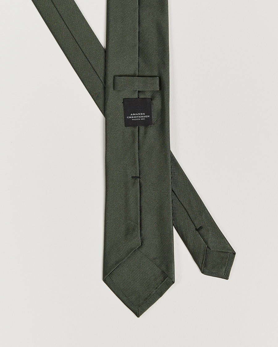 Men | Ties | Amanda Christensen | Plain Classic Tie 8 cm Olive