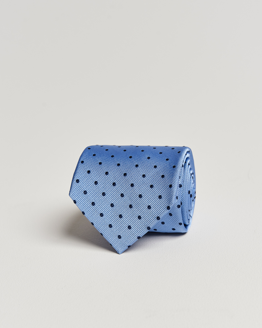 Men | Ties | Amanda Christensen | Dot Classic Tie 8 cm Sky Blue/Navy