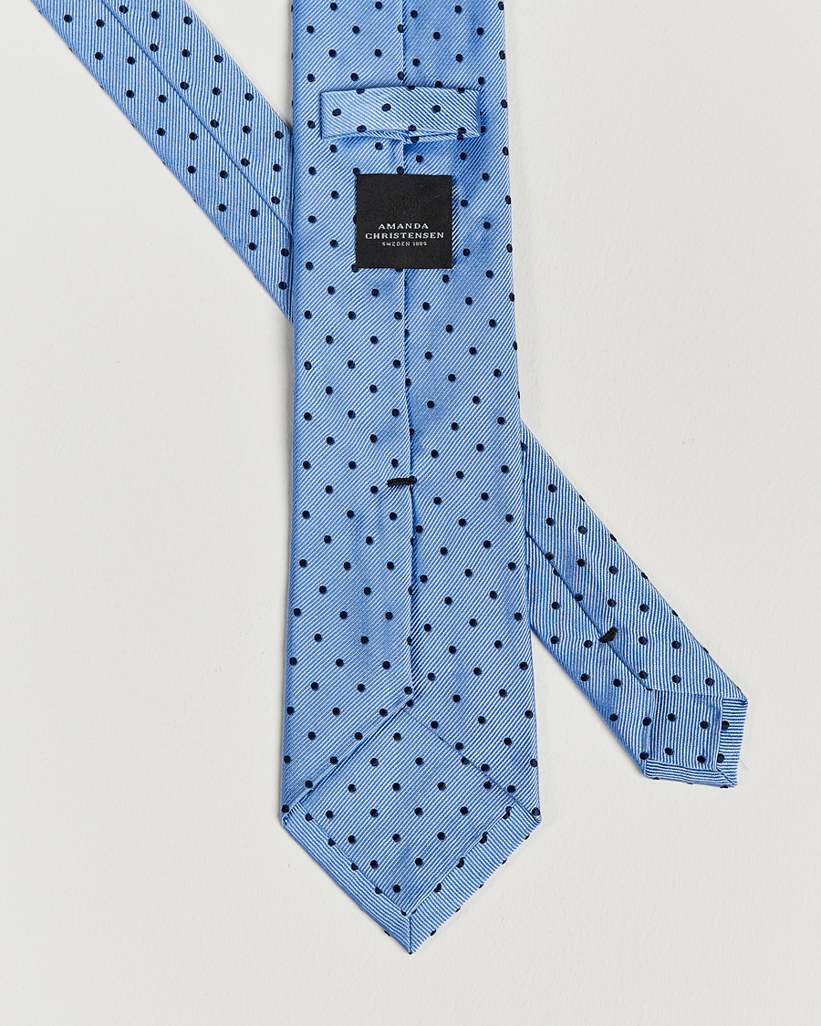 Men | Ties | Amanda Christensen | Dot Classic Tie 8 cm Sky Blue/Navy