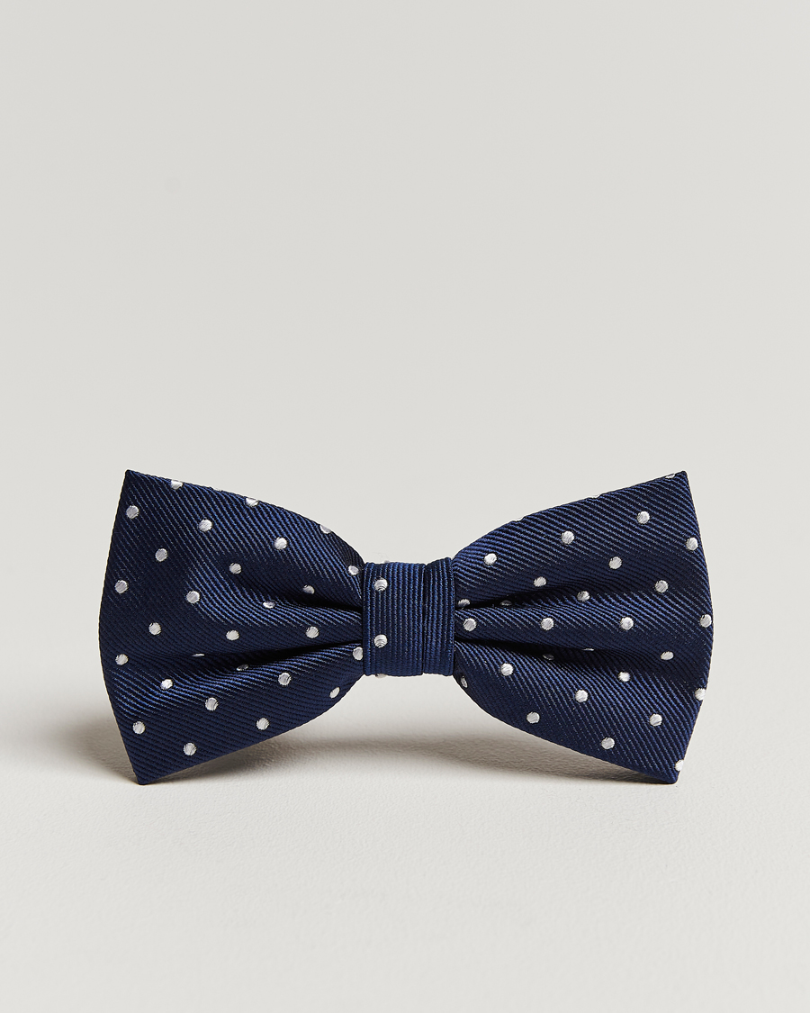 Men | Amanda Christensen Dot Pre Tie Silk Navy/White | Amanda Christensen | Dot Pre Tie Silk Navy/White