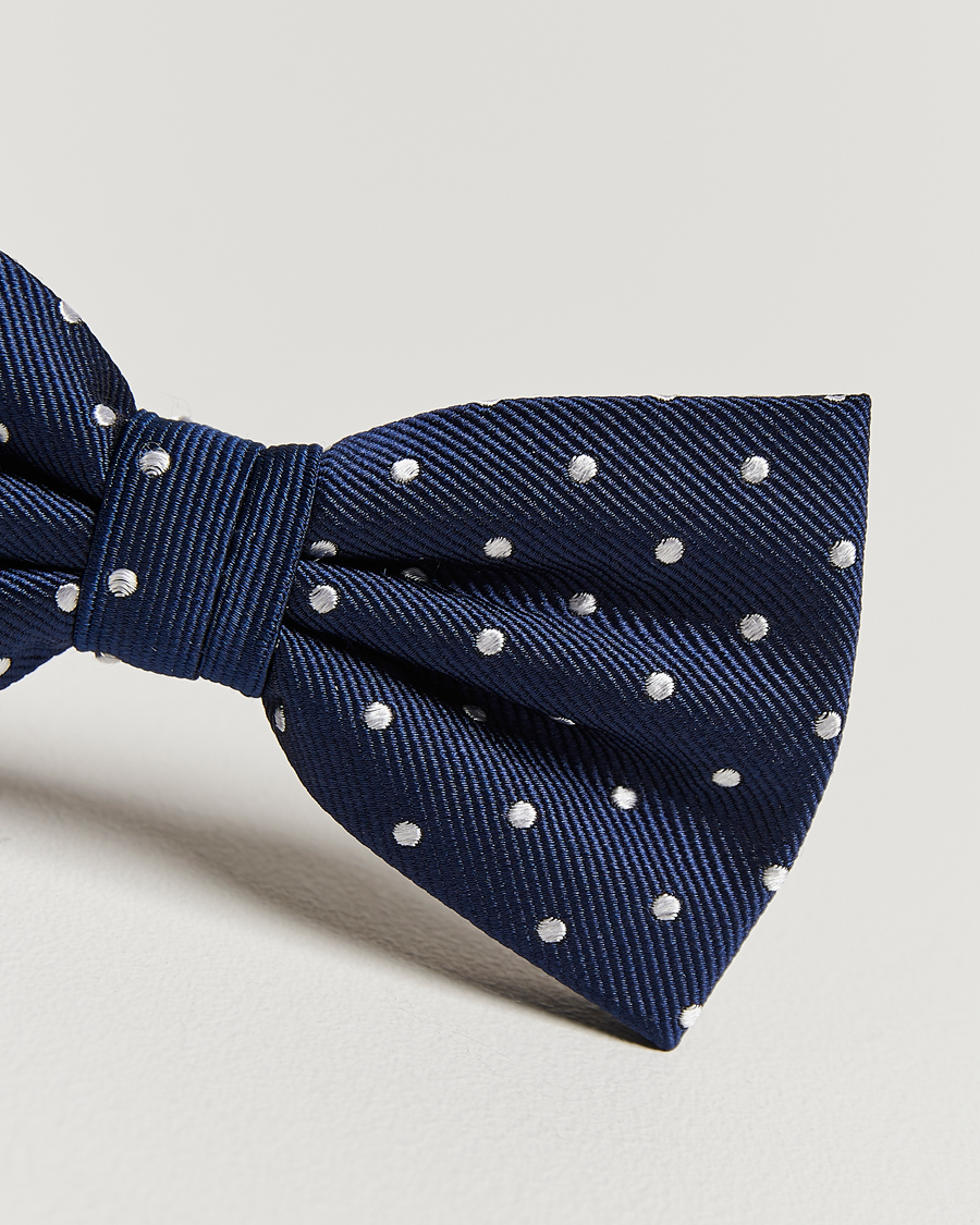 Men | Amanda Christensen Dot Pre Tie Silk Navy/White | Amanda Christensen | Dot Pre Tie Silk Navy/White