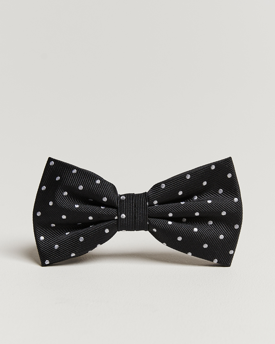 Men | Amanda Christensen Dot Pre Tie Silk Black/White | Amanda Christensen | Dot Pre Tie Silk Black/White