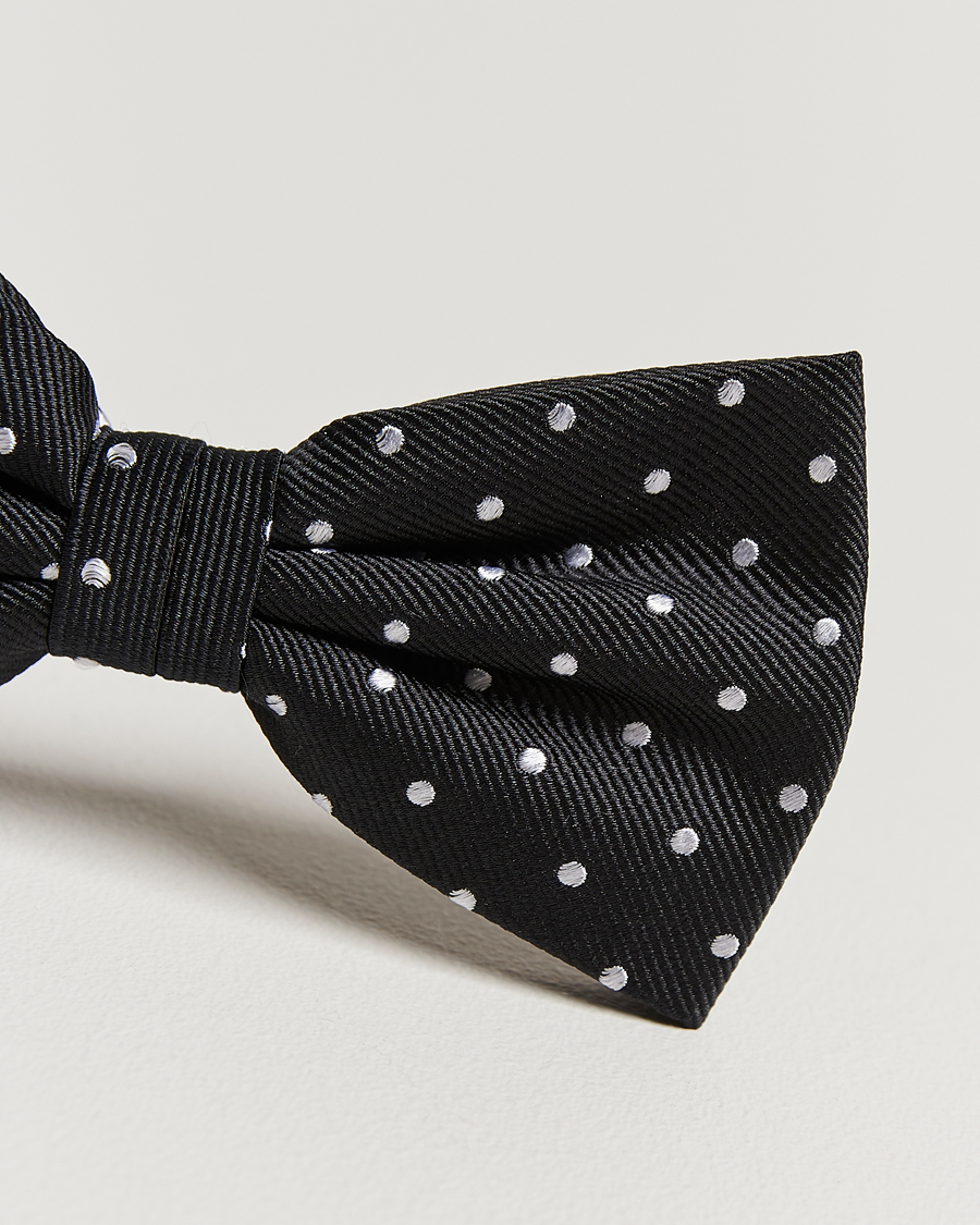 Men | Amanda Christensen Dot Pre Tie Silk Black/White | Amanda Christensen | Dot Pre Tie Silk Black/White
