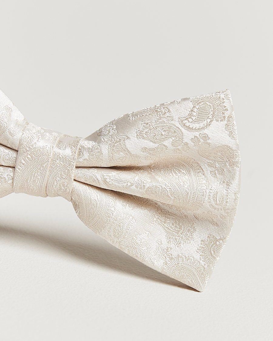Men | Bow Ties | Amanda Christensen | Tonal Paisley Pre Tie Silk Cream
