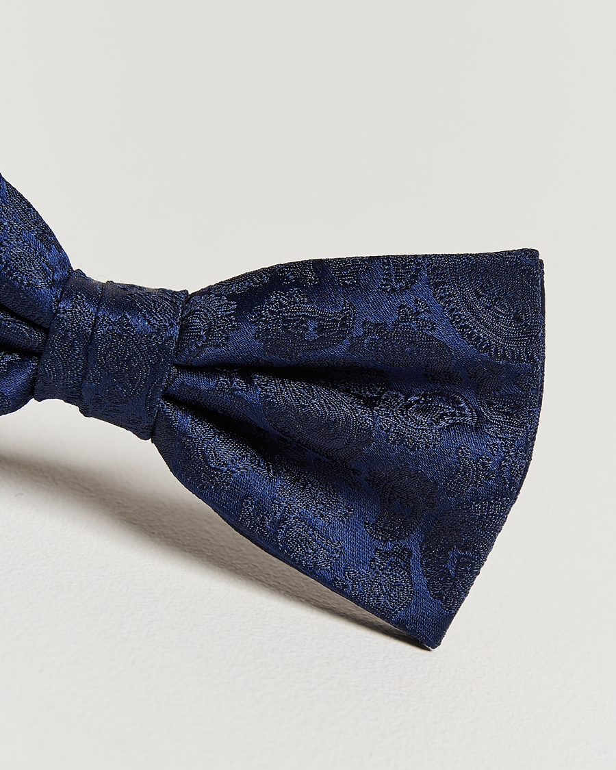 Men | Amanda Christensen Tonal Paisley Pre Tie Silk Navy | Amanda Christensen | Tonal Paisley Pre Tie Silk Navy