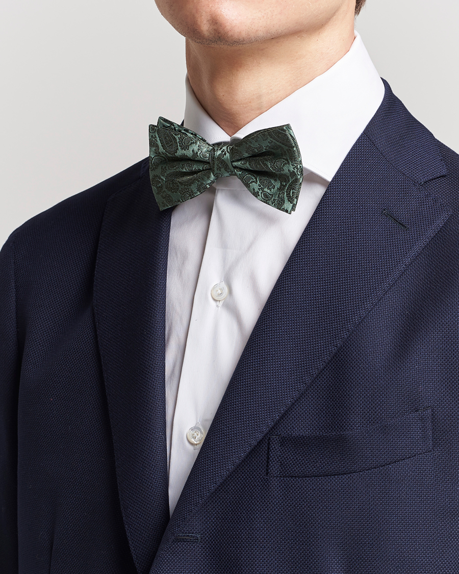 Men | Amanda Christensen Tonal Paisley Pre Tie Silk Olive | Amanda Christensen | Tonal Paisley Pre Tie Silk Olive