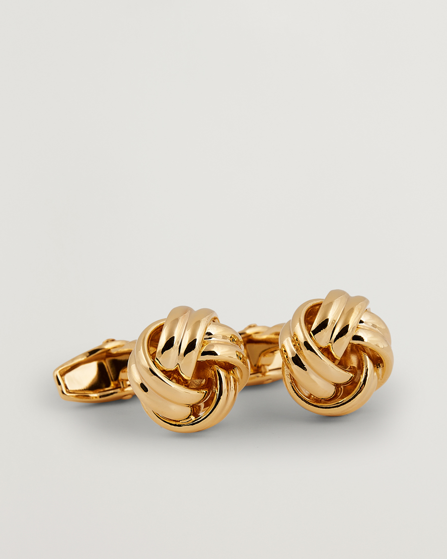 Men | Cufflinks | Amanda Christensen | Knot Cufflink & Shirt Studs Set Gold