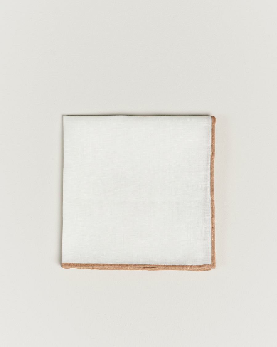 Men | Pocket Squares | Amanda Christensen | Linen Paspoal Pocket Square Sand/White