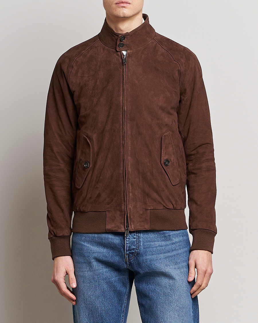 Men | Coats & Jackets | Baracuta | G9 Suede Jacket Chocolate