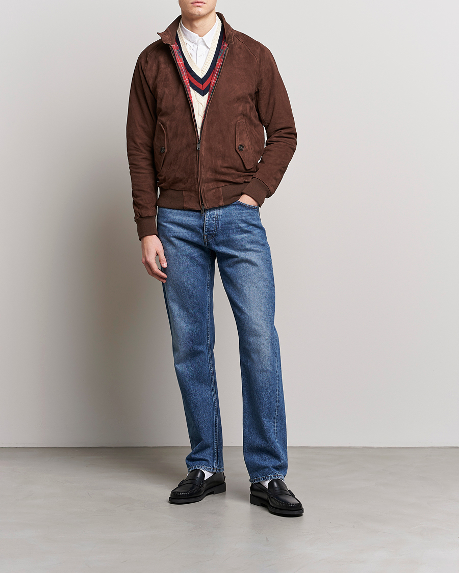 Men | Coats & Jackets | Baracuta | G9 Suede Jacket Chocolate