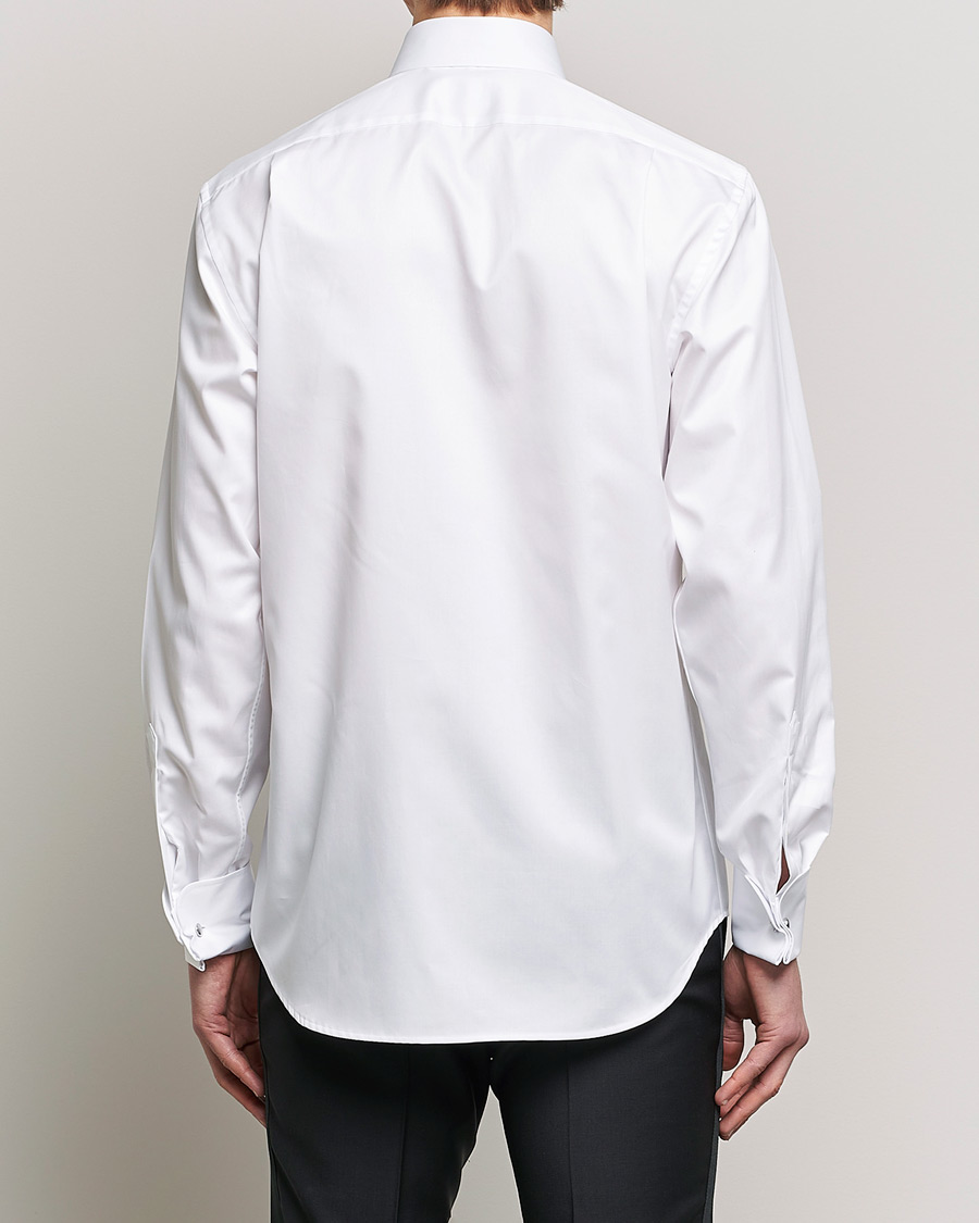 Men | Shirts | Stenströms | Fitted Body Open Smoking Shirt White